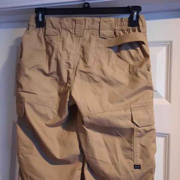 5.11 Tactical Taclite Pro Pants Womens 4 Khaki Ripstop Cargo Pockets Work Range - Picture 4 of 11